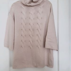J. JILL Funnel turtle neck cable knit sweater pullover